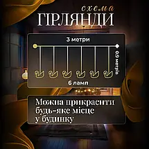 Гірлянда штора 3 метри на 6 фігур Сваровські колір світіння теплий білий, фото 6
