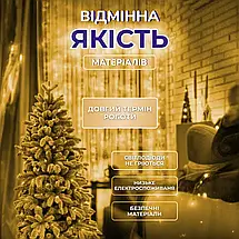 Гірлянда Роса нитка Хвойна лапа довжина 30 м на 400 LED від мережі колір світіння жовтий, фото 3