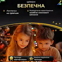 Гірлянда Роса зелена нитка довжина 50 м на 500 LED від мережі з пультом колір світіння мультиколор, фото 5