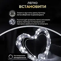 Гірлянда Роса зелена нитка довжина 10 м на 100 LED від USB колір світіння білий, фото 5