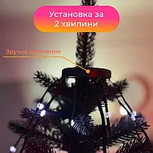 Розумна Smart гірлянда на 200 LED з керуванням зі смартфона зелений дріт довжина 2.5 м колір світіння мультиколор, фото 6