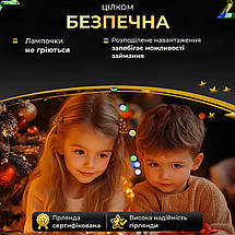 Гірлянда Роса зелена нитка довжина 100 м на 1000 LED від мережі з пультом колір світіння мультиколор, фото 3