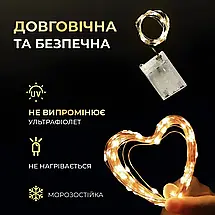Гірлянда Роса нитка довжина 10 м на 100 LED на батарейках колір світіння жовтий, фото 4