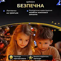 Гірлянда Роса зелена нитка довжина 50 м на 500 LED від мережі з пультом колір світіння синій, фото 6