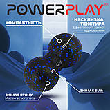 Масажний м'яч подвійний PowerPlay PP-4352 Epp foam peanut ball (d8*16cm.) Чорно/Синій, фото 8