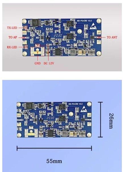 Підсилювач сигналу 2.4-2.5 ГГц, 4 Вт (36 dBm) 17 dB надлегкий для дронів