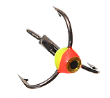 Трійник для балансира Flagman Black Nickel жовтий/червоний No16 потрійний гачок з оком, фото 4