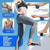 Масажний ролик (роллер) гладкий PowerPlay PP-4346 Mini EPP Foam Roller Чорно/Синій (15x5,3см.), фото 9