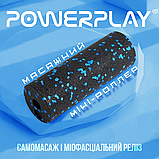 Масажний ролик (роллер) гладкий PowerPlay PP-4346 Mini EPP Foam Roller Чорно/Синій (15x5,3см.), фото 10