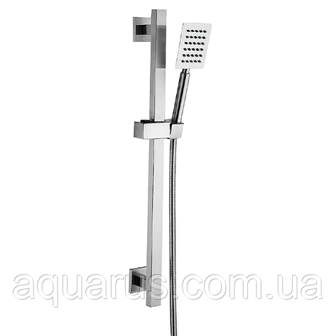 Стійка для душу ZERIX SET BAR-SUS-002 з душ. шлангом і лійкою (нерж. сталь) (ZX4941), фото 1