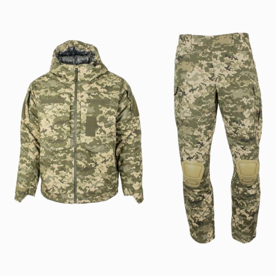 Тактичний зимовий костюм Куртка Rip-Stop Omni-Heat Штани фліс Піксель ММ14, фото 1