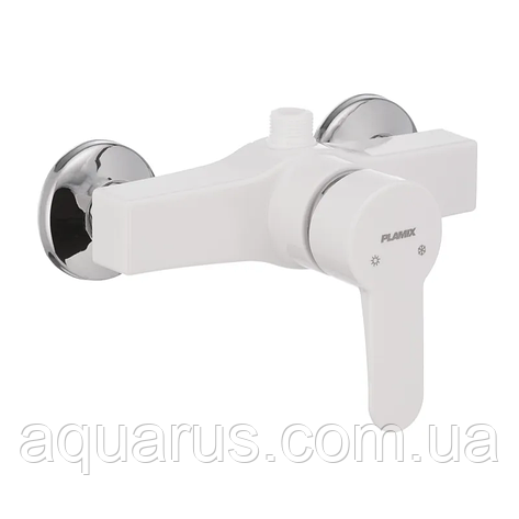 Пластиковий змішувач для душу PLAMIX Mario-003 White (без шланга та лійки) (PM0011), фото 1