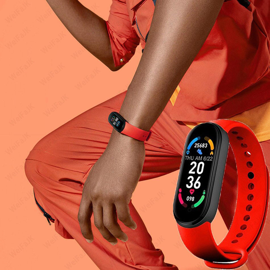 Фітнес браслет FitPro Smart Band M6 (смарт годинник, пульсоксиметр, пульс). HN-146 Колір червоний, фото 1