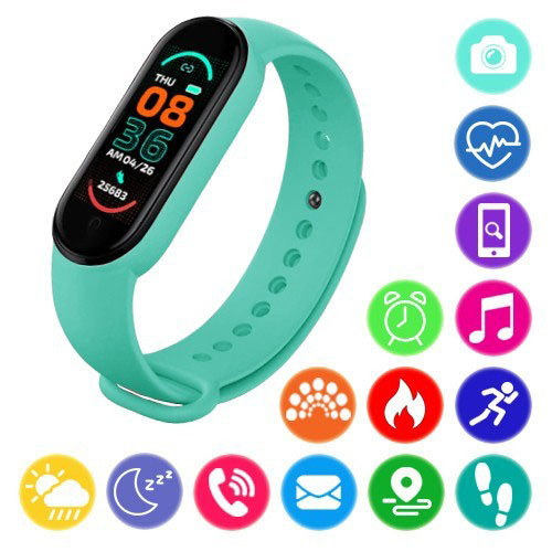 Фітнес браслет FitPro Smart Band M6 (смарт годинник, пульсоксиметр, пульс). GY-824 Колір зелений, фото 1
