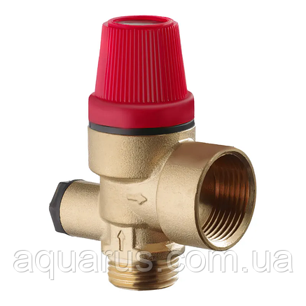 Клапан запобіжний ВН 1/2"х3/4" KOER KR.1262 (з вих. для підкл. манометра) (1.5 бара) (KR310, фото 1