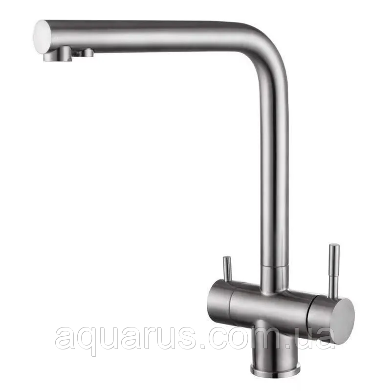 Змішувач для кухні з виходом для питної води ZERIX LUX-021 з нерж. сталі (ZX4872)