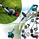 Тример для стрижки трави RIAS T-25 акумуляторний 14 насадок 48V 1xАКБ Blue (3_05783), фото 3