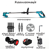 Тример для стрижки трави RIAS T-25 акумуляторний 14 насадок 48V 1xАКБ Blue (3_05783), фото 7