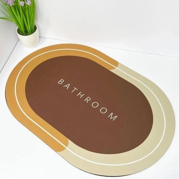 Килимок для ванної кімнати вологопоглинаючий швидковисихаючий нековзний Memos 60х40см. AT-843 Колір: коричневий, фото 1