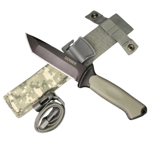 Мисливський ніж Gerbfr Tanto з Чохлом 25см Green (7_01431)