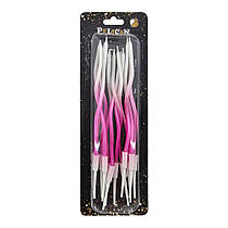 Свічки для торта "Хвилька" омбре рожево-білі 12 шт Pelican