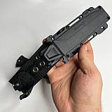 Туристичний ніж Strongarm 24.5 см зі сталі 420С із чохлом (Чориний), фото 5