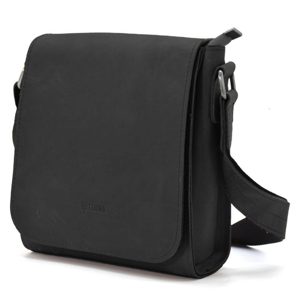 Чоловіча шкіряна сумка через плече RA-30271-3md TARWA чорна, фото 1