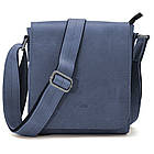 Чоловіча шкіряна сумка через плече RK-30271-3md TARWA синя, фото 3