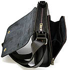 Чоловіча шкіряна сумка через плече месенджер із натуральної шкіри з клапаном коричнева 26*22*6 см, фото 2