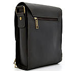 Чоловіча шкіряна сумка через плече месенджер із натуральної шкіри з клапаном коричнева 26*22*6 см, фото 5