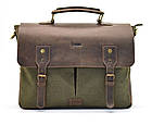 Чоловіча сумка-портфель шкіра + парусина RCH-3960-4lx від українського бренда TARWA, фото 10