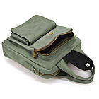 Вертикальна чоловіча сумка RE-7266-3md TARWA зелена, фото 6