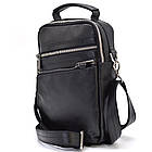 Сумка через плече з ручкою вертикальна TARWA GA-0120-4lx чорна наппа, фото 3