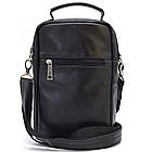 Сумка через плече з ручкою вертикальна TARWA GA-0120-4lx чорна наппа, фото 4