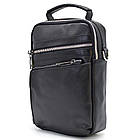 Сумка через плече з ручкою вертикальна TARWA GA-0120-4lx чорна наппа, фото 6