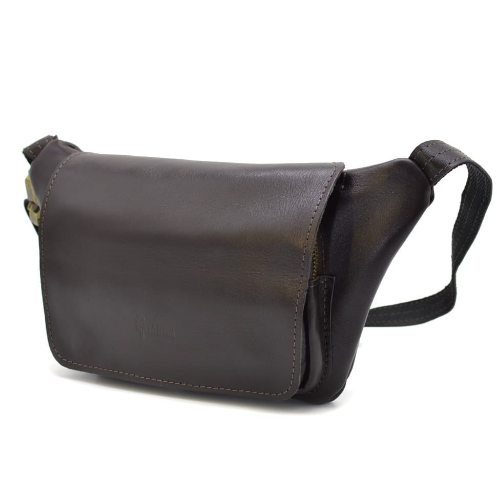 Місткий жіночий рюкзак-сумка прошитий білим рядком з натуральної шкіри Vintage 22314 Чорний, фото 1