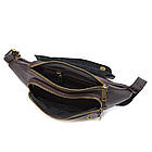 Місткий жіночий рюкзак-сумка прошитий білим рядком з натуральної шкіри Vintage 22314 Чорний, фото 2