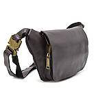 Місткий жіночий рюкзак-сумка прошитий білим рядком з натуральної шкіри Vintage 22314 Чорний, фото 4