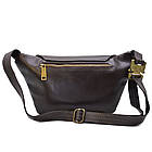 Місткий жіночий рюкзак-сумка прошитий білим рядком з натуральної шкіри Vintage 22314 Чорний, фото 5