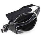 Шкіряна бананка, поясна сумка з клапаном GA-8153-3md TARWA чорна, фото 2