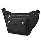 Шкіряна бананка напоєна чорна кінська шкіра RA-8133-3md TARWA, фото 4