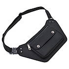 Шкіряна бананка напоєна чорна кінська шкіра RA-8133-3md TARWA, фото 5