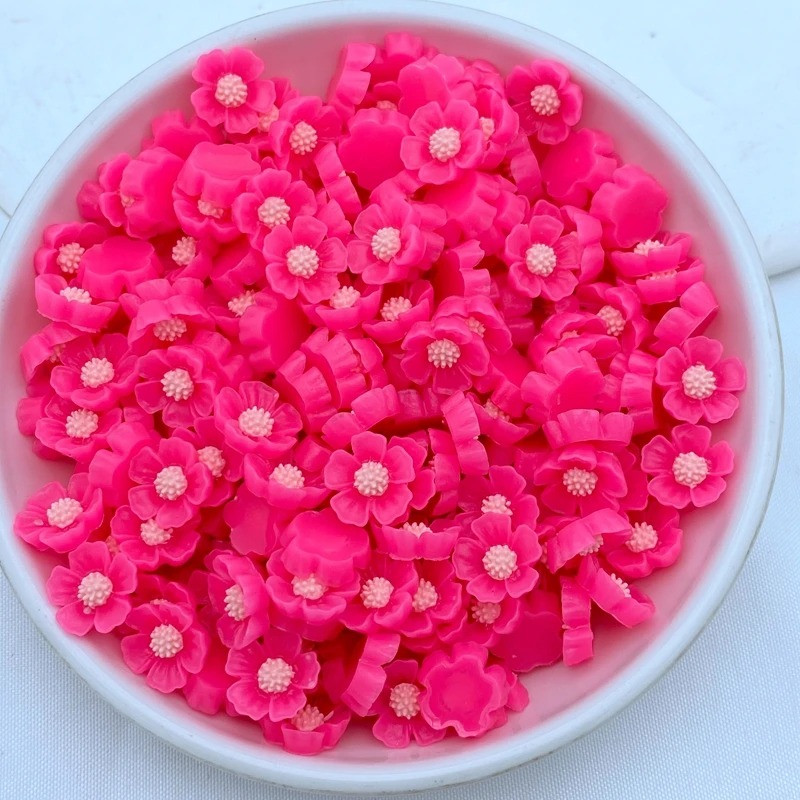 Шарми-квіточки для нігтів 5 шт Гербери малинові - Стильні фігурки для унікального манікюру, фото 1