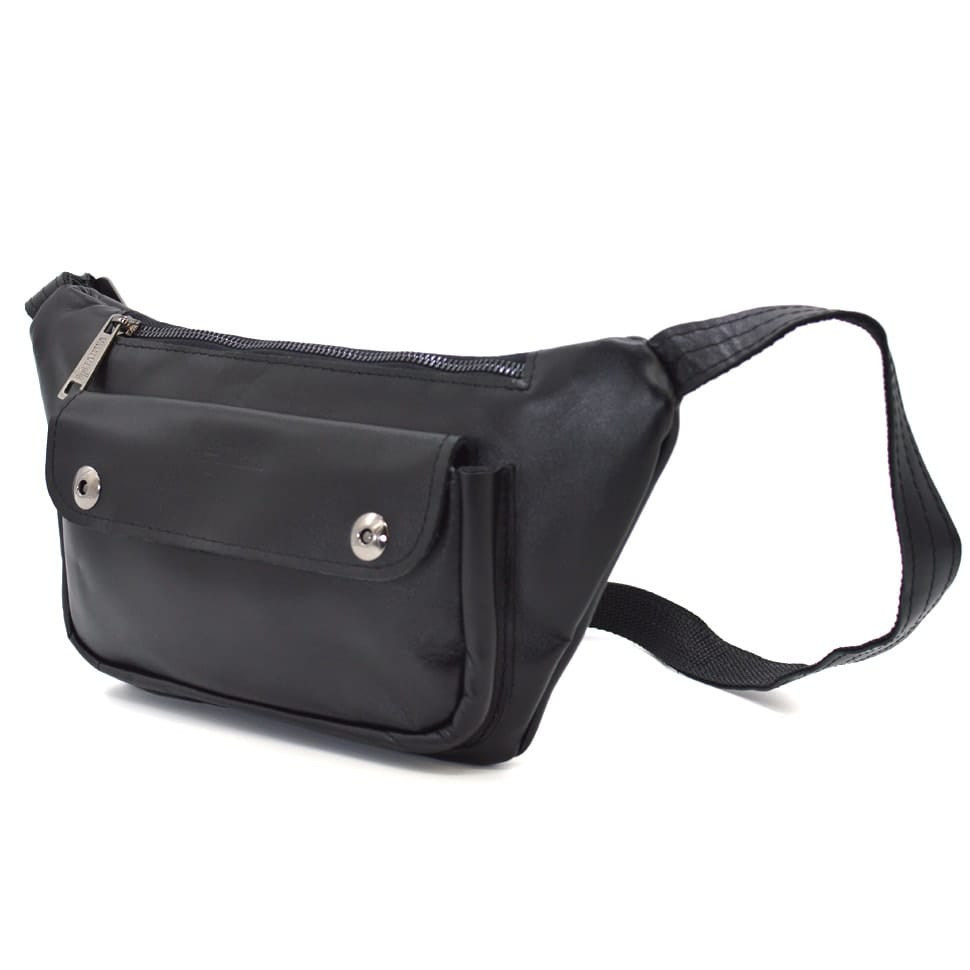 Шкіряна бананка напояхова сумка чорна наппа GA-8145-3md TARWA, фото 1