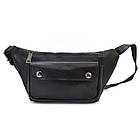 Шкіряна бананка напояхова сумка чорна наппа GA-8145-3md TARWA, фото 4