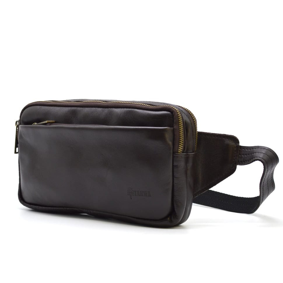 Поясна велика сумка на два відділення TARWA GC-0704-3md гладка шкіра, фото 1