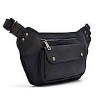 Шкіряна об'ємна бананка напояхна сумка чорна шкіра RA-8139-3md TARWA, фото 3