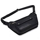 Шкіряна об'ємна бананка напояхна сумка чорна шкіра RA-8139-3md TARWA, фото 5