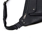 Шкіряна об'ємна бананка напояхна сумка чорна шкіра RA-8139-3md TARWA, фото 6