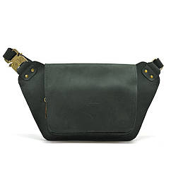 Шкіряна бананка поясна зелена RE-8128-3md TARWA